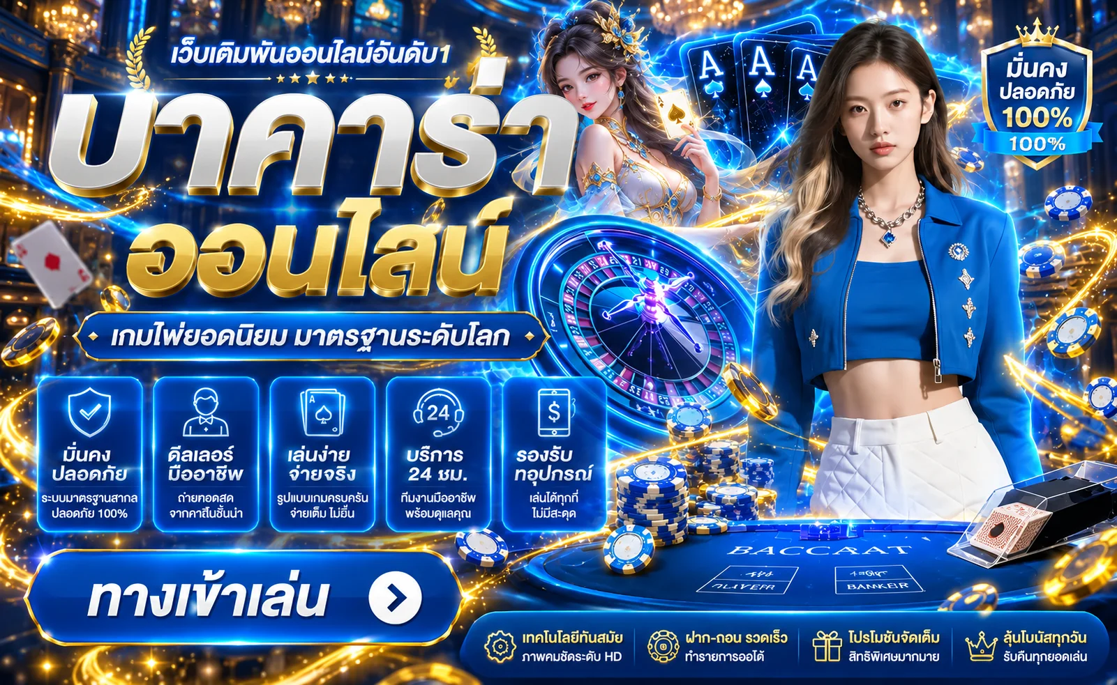 แบนเนอร์คาสิโนสด startup บาคาร่าและรูเล็ต