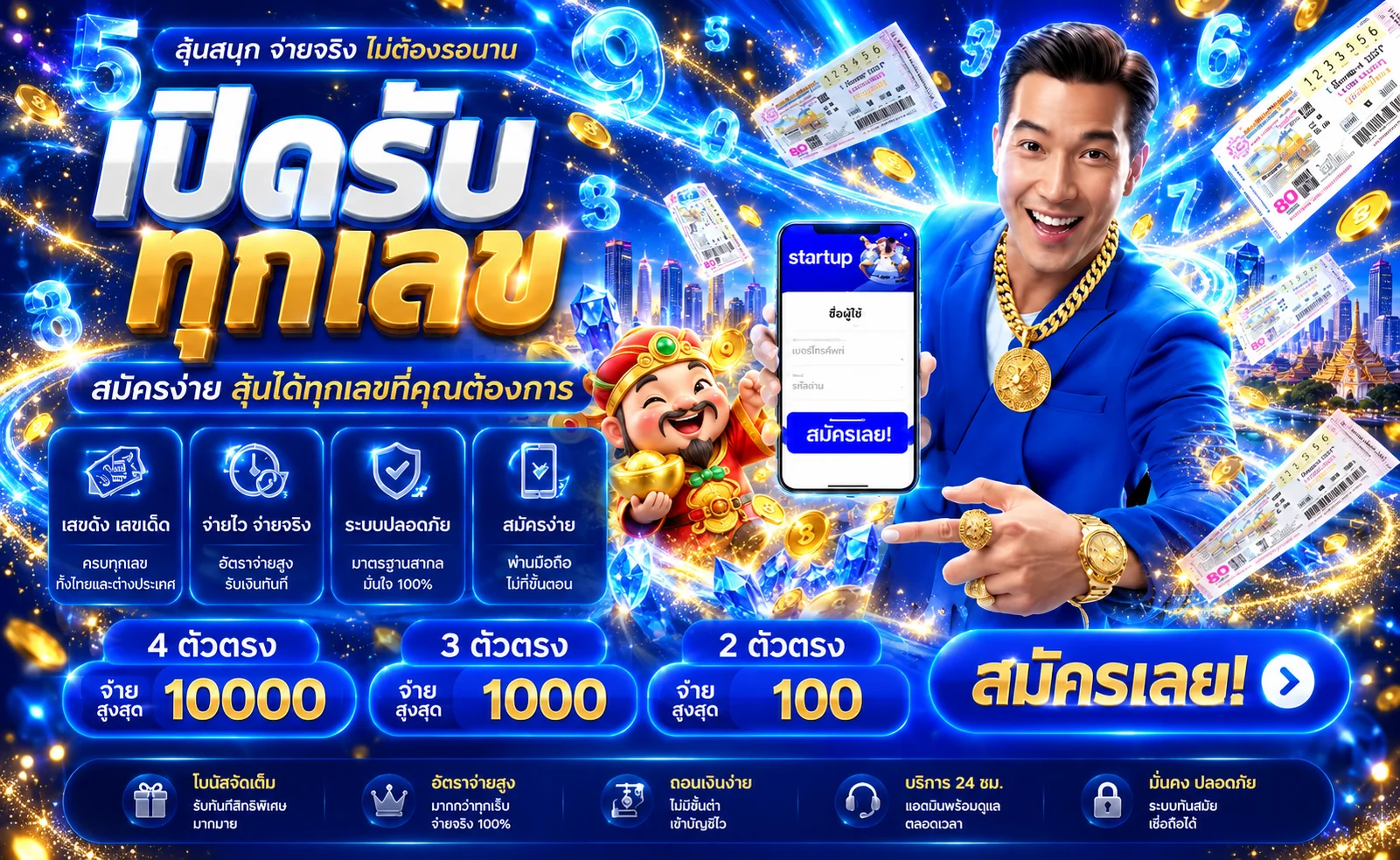 แบนเนอร์หวย startup ตรวจผลทุกเลข